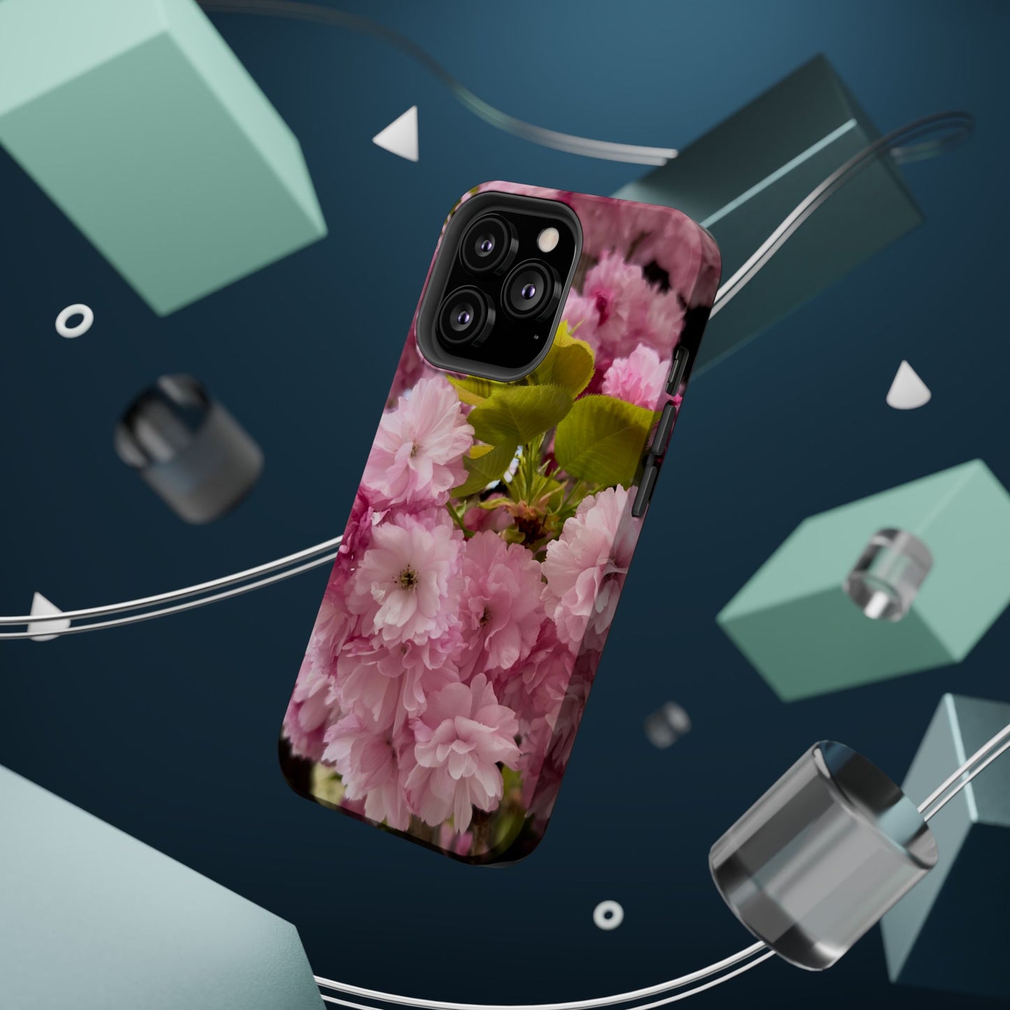 Cherry Blossoms Magnetic Floral Phone Cases, Impact-Resistant Phone Covers, Pink Cherry Blossom Cases, Unique Tech Accessories, Cute Gift for Her