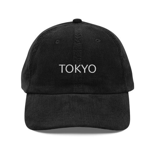 Vintage Corduroy TOKYO Embroidered Cap - Casual Style Hat, Streetwear Accessory, Gift for Travelers, Unique Embroidered Cap, Perfect for All Seasons