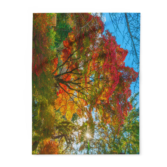Fleece Blanket - Eastern Kyoto Peak Fall Vibrant Colors