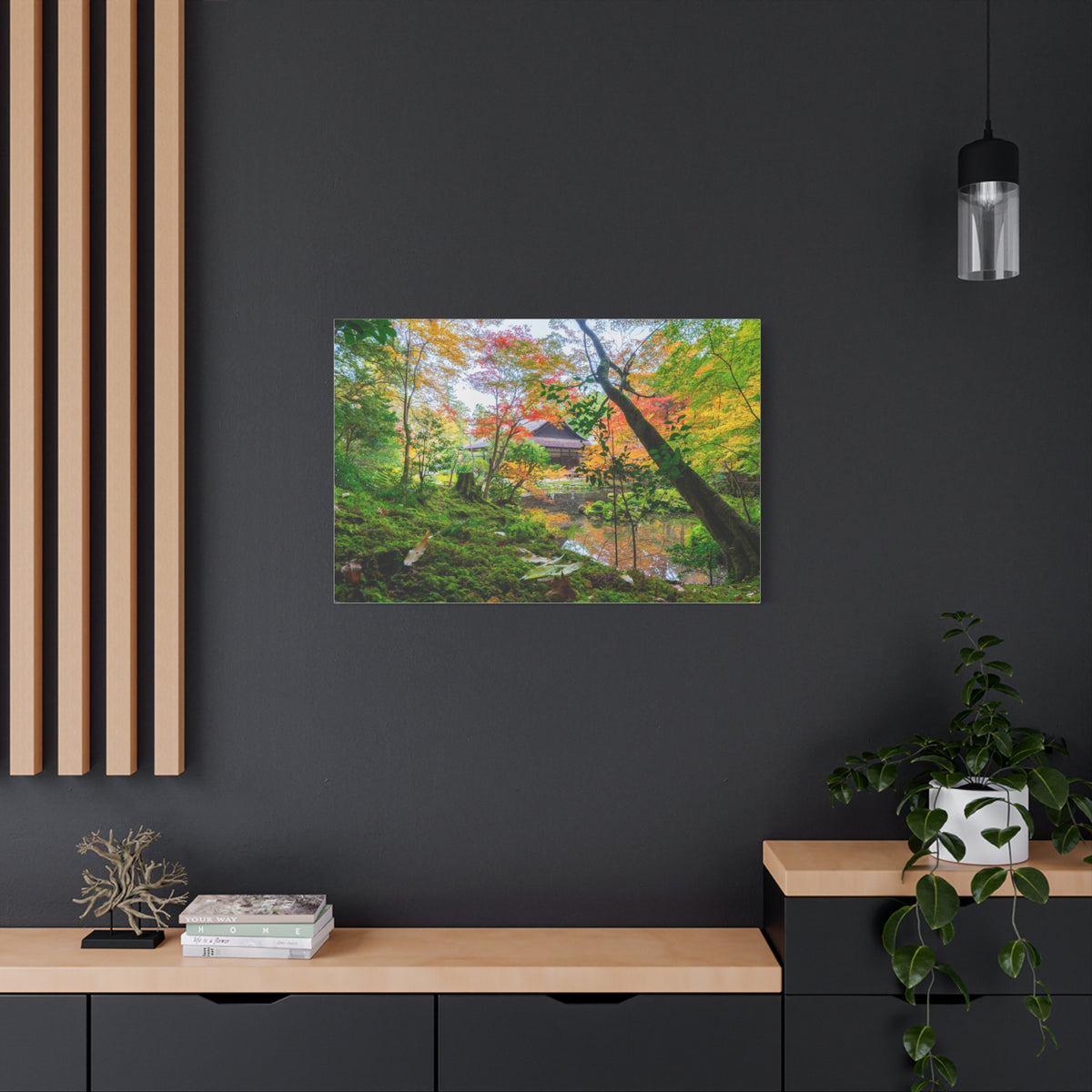 Nanzen-ji Moss Garden Autumn Canvas — Kyoto Maple Forest Zen Wall Art, Japan