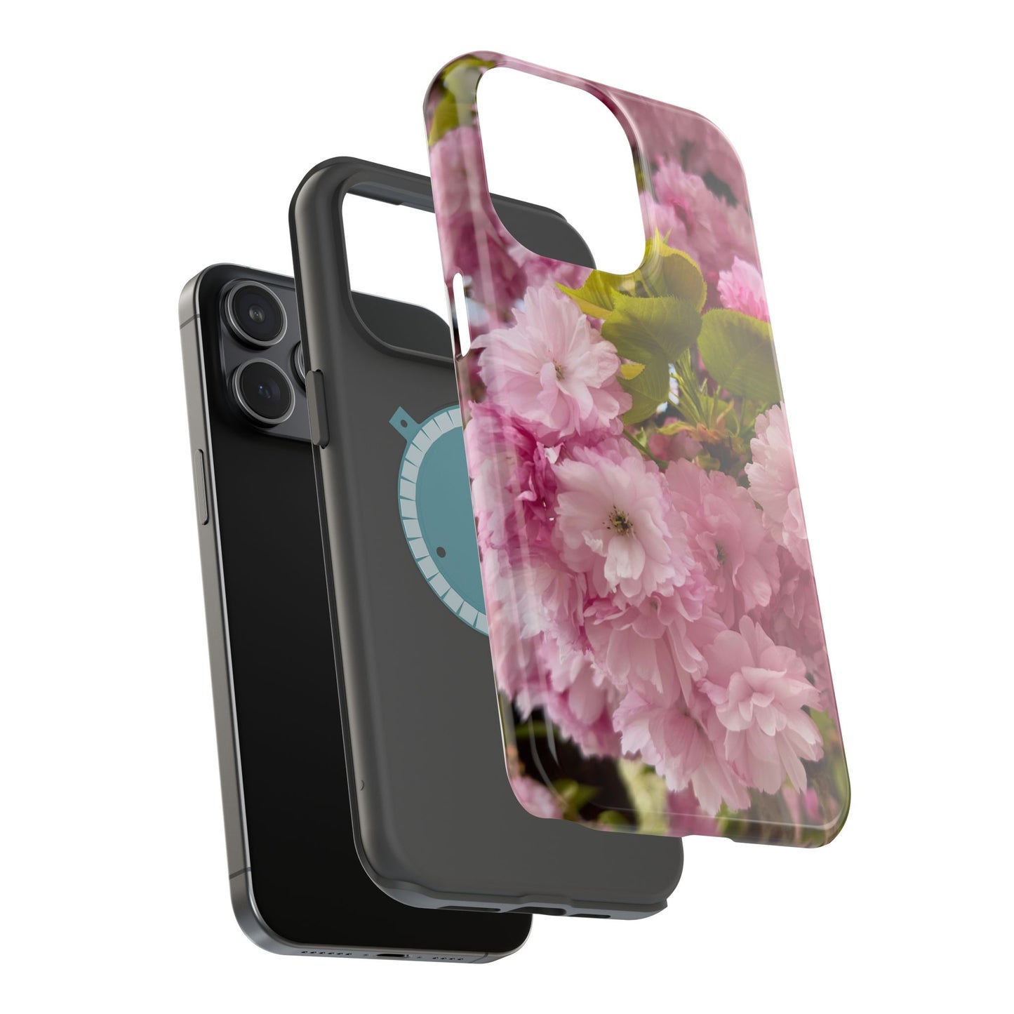 Cherry Blossoms Magnetic Floral Phone Cases, Impact-Resistant Phone Covers, Pink Cherry Blossom Cases, Unique Tech Accessories, Cute Gift for Her
