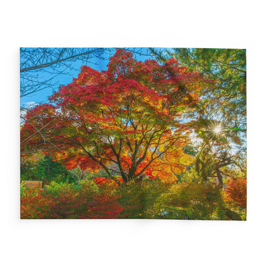 Fleece Blanket - Eastern Kyoto Peak Fall Vibrant Colors