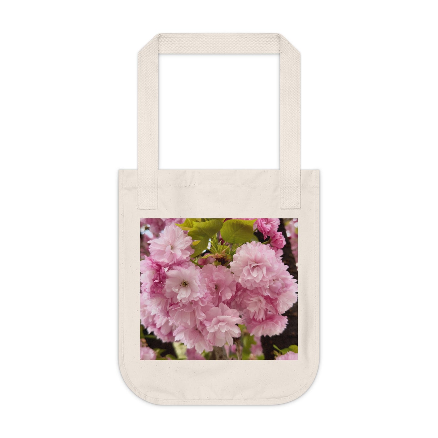 Pink Cherry Blossoms Organic Tote Bag, Eco-Friendly Reusable Shopping Bag, Spring Bag, Gift for Her, Sustainable Fashion
