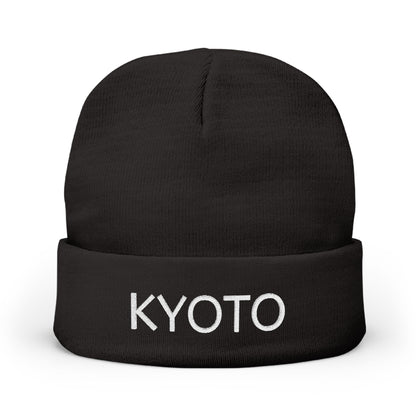 Stylish KYOTO Embroidered Knit Beanie | Winter Accessory | Perfect Gift for Adventurers | Fashionable Kyoto Cap | Cozy Cold Weather Hat