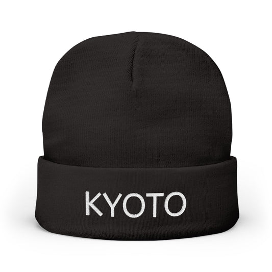 Stylish KYOTO Embroidered Knit Beanie | Winter Accessory | Perfect Gift for Adventurers | Fashionable Kyoto Cap | Cozy Cold Weather Hat