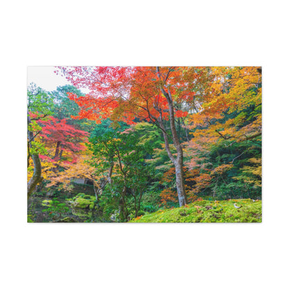 Nanzen-ji Garden Autumn Canvas — Kyoto Maple & Moss Zen Wall Art, Japan