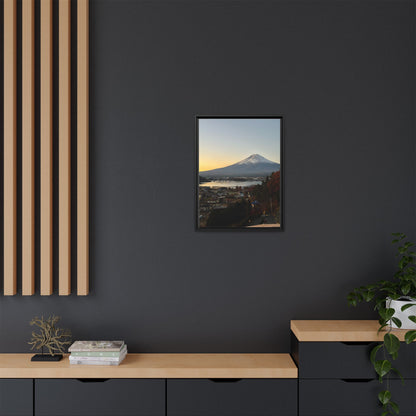 Mount Fuji at Sunset Framed Canvas Print — Japanese Landscape Wall Art