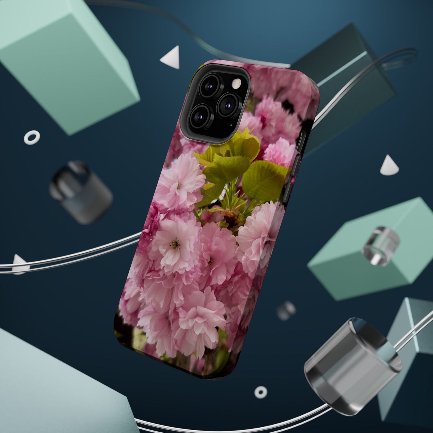 Cherry Blossoms Magnetic Floral Phone Cases, Impact-Resistant Phone Covers, Pink Cherry Blossom Cases, Unique Tech Accessories, Cute Gift for Her