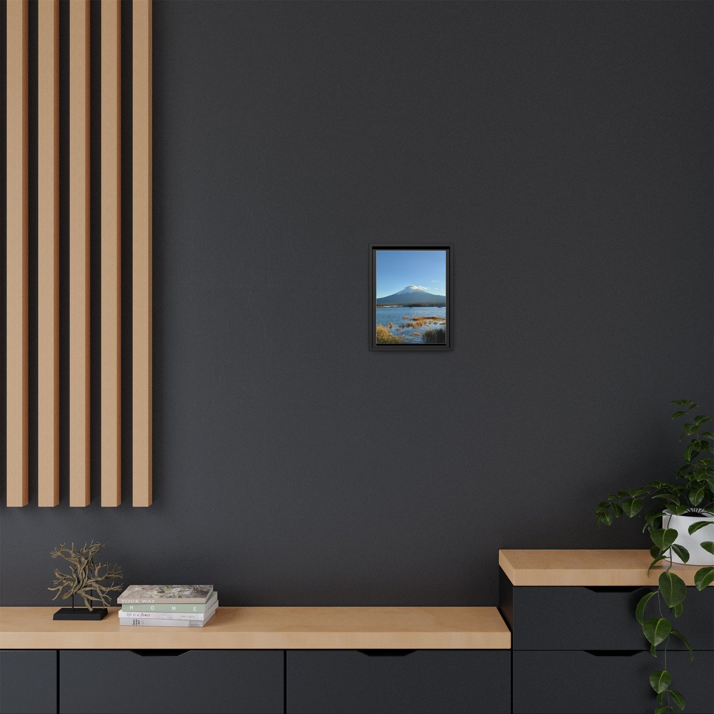 Mount Fuji Lake Framed Canvas Print — Japanese Landscape Wall Art