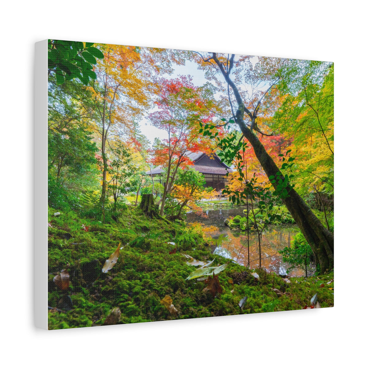 Nanzen-ji Moss Garden Autumn Canvas — Kyoto Maple Forest Zen Wall Art, Japan