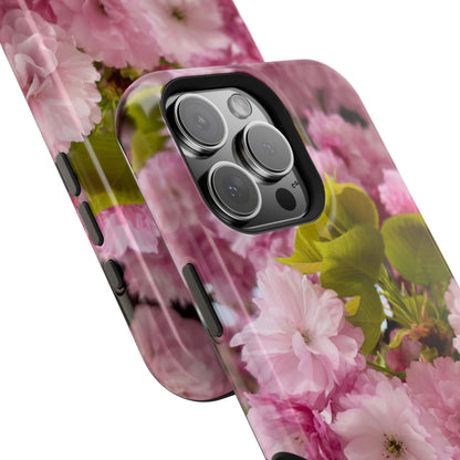Cherry Blossoms Magnetic Floral Phone Cases, Impact-Resistant Phone Covers, Pink Cherry Blossom Cases, Unique Tech Accessories, Cute Gift for Her