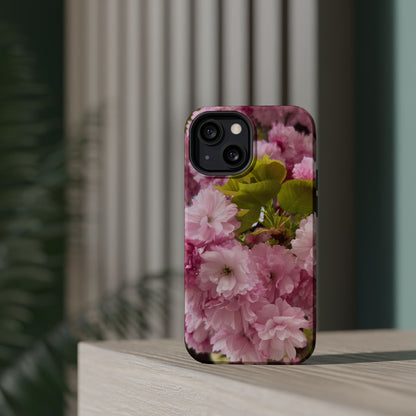 Cherry Blossoms Magnetic Floral Phone Cases, Impact-Resistant Phone Covers, Pink Cherry Blossom Cases, Unique Tech Accessories, Cute Gift for Her