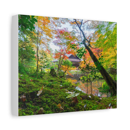 Nanzen-ji Moss Garden Autumn Canvas — Kyoto Maple Forest Zen Wall Art, Japan
