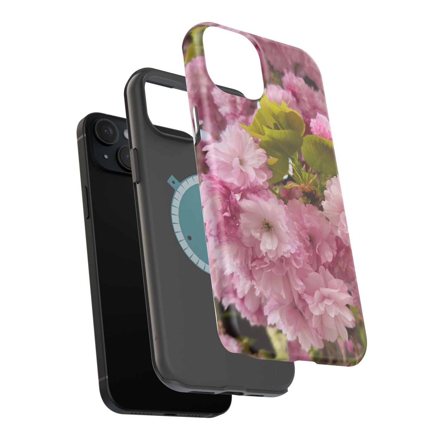Cherry Blossoms Magnetic Floral Phone Cases, Impact-Resistant Phone Covers, Pink Cherry Blossom Cases, Unique Tech Accessories, Cute Gift for Her