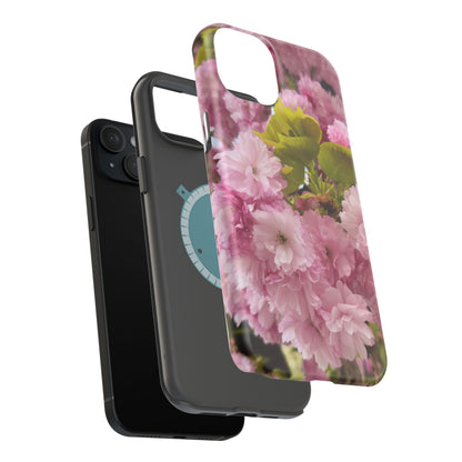 Cherry Blossoms Magnetic Floral Phone Cases, Impact-Resistant Phone Covers, Pink Cherry Blossom Cases, Unique Tech Accessories, Cute Gift for Her