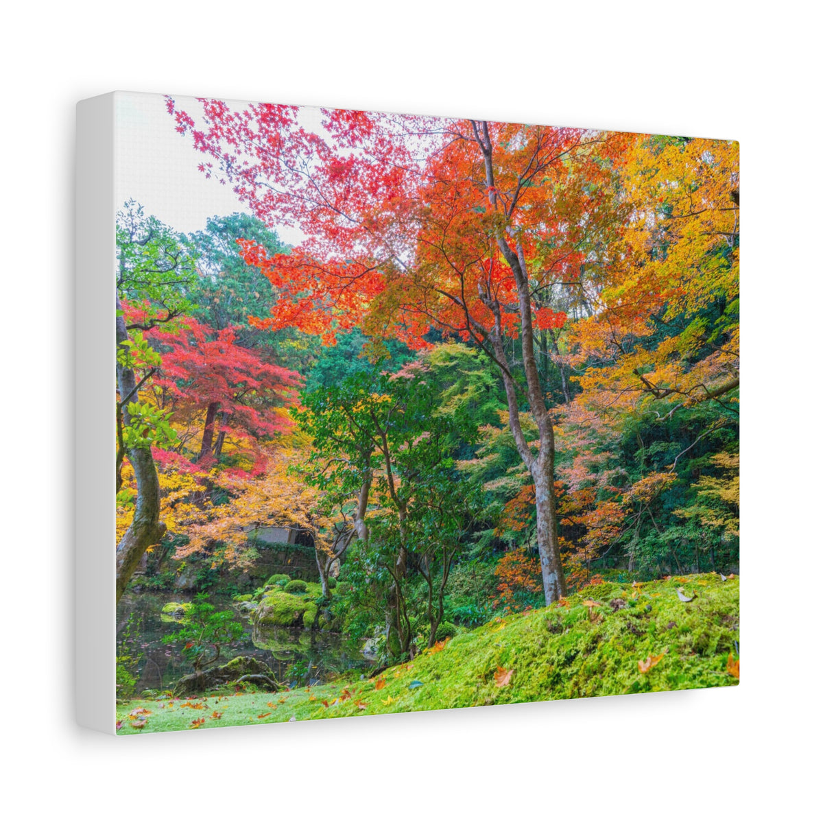 Nanzen-ji Garden Autumn Canvas — Kyoto Maple & Moss Zen Wall Art, Japan