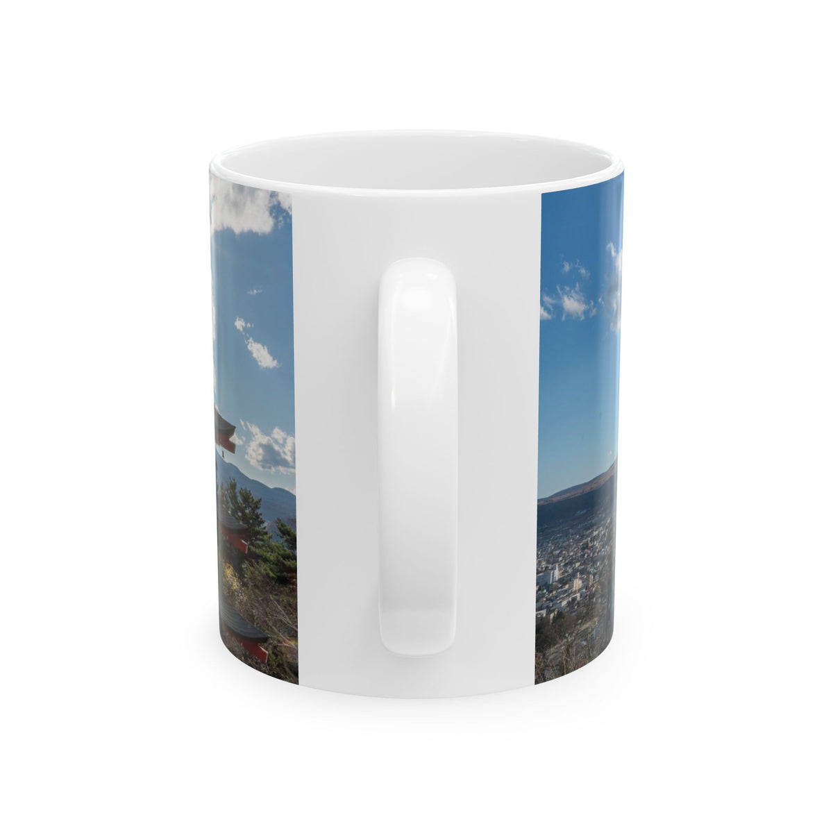Chureito Pagoda & Mount Fuji Autumn Coffee Mug — Fujiyoshida Fall Foliage Cup, Japanese Décor Gift