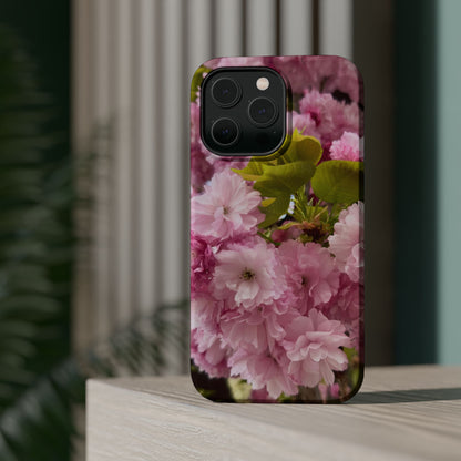Cherry Blossoms Magnetic Floral Phone Cases, Impact-Resistant Phone Covers, Pink Cherry Blossom Cases, Unique Tech Accessories, Cute Gift for Her