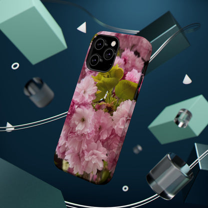 Cherry Blossoms Magnetic Floral Phone Cases, Impact-Resistant Phone Covers, Pink Cherry Blossom Cases, Unique Tech Accessories, Cute Gift for Her