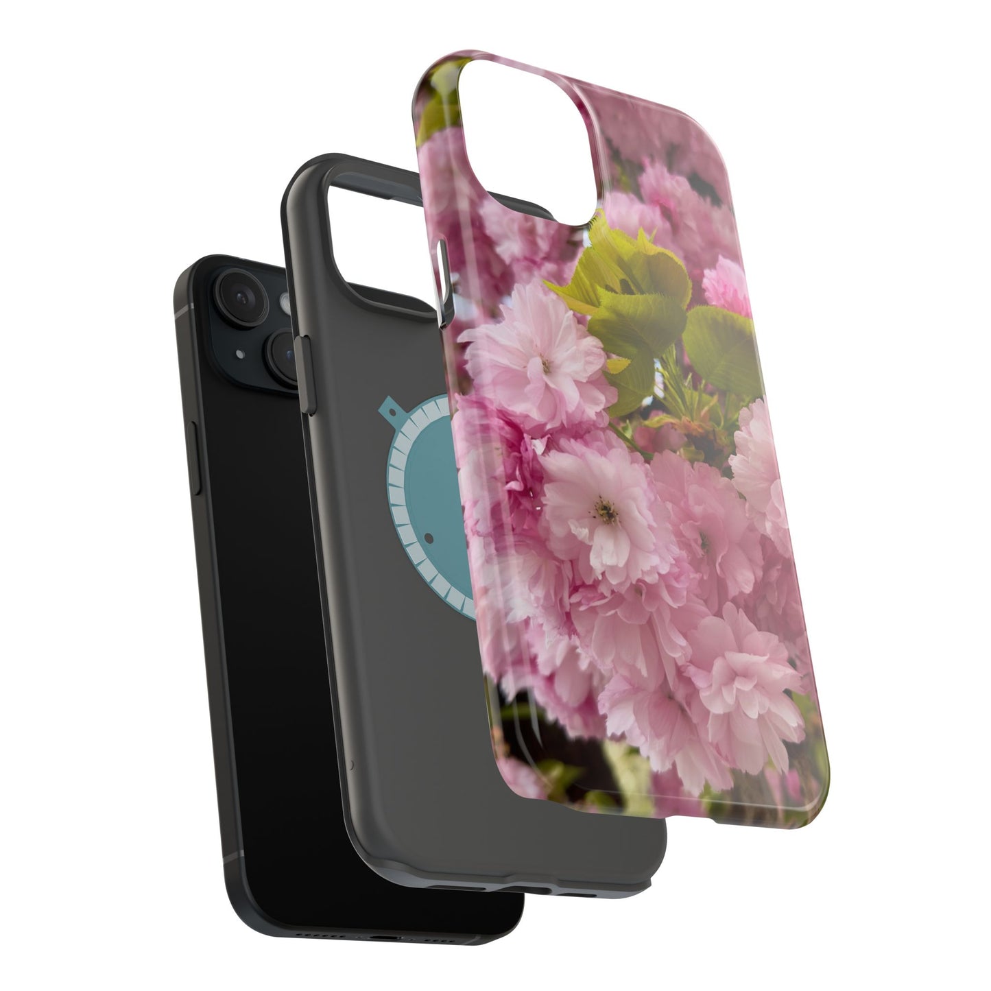 Cherry Blossoms Magnetic Floral Phone Cases, Impact-Resistant Phone Covers, Pink Cherry Blossom Cases, Unique Tech Accessories, Cute Gift for Her