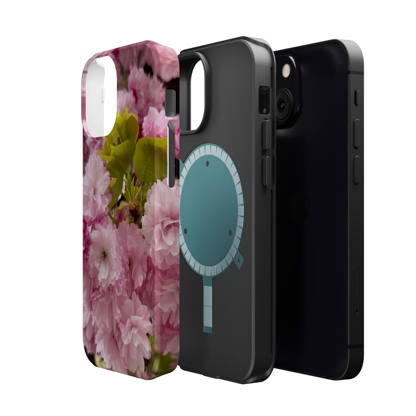 Cherry Blossoms Magnetic Floral Phone Cases, Impact-Resistant Phone Covers, Pink Cherry Blossom Cases, Unique Tech Accessories, Cute Gift for Her