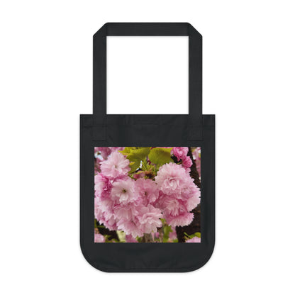 Pink Cherry Blossoms Organic Tote Bag, Eco-Friendly Reusable Shopping Bag, Spring Bag, Gift for Her, Sustainable Fashion