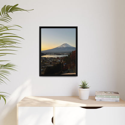 Mount Fuji at Sunset Framed Canvas Print — Japanese Landscape Wall Art