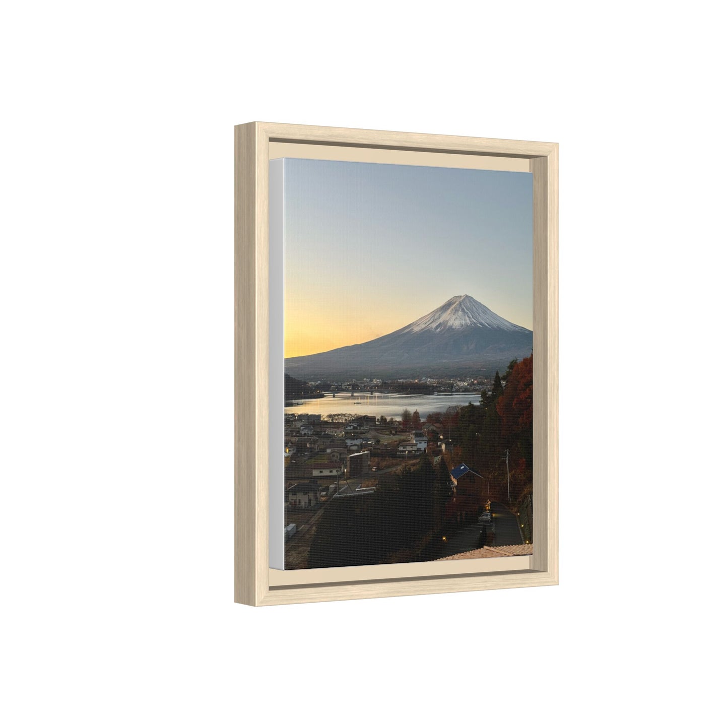 Mount Fuji at Sunset Framed Canvas Print — Japanese Landscape Wall Art