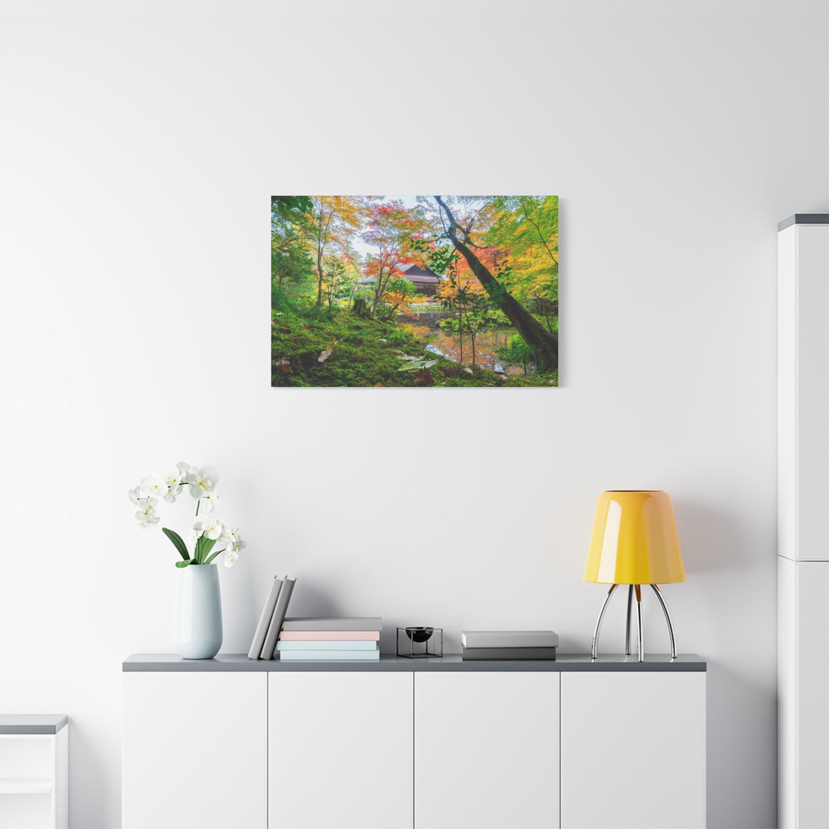 Nanzen-ji Moss Garden Autumn Canvas — Kyoto Maple Forest Zen Wall Art, Japan