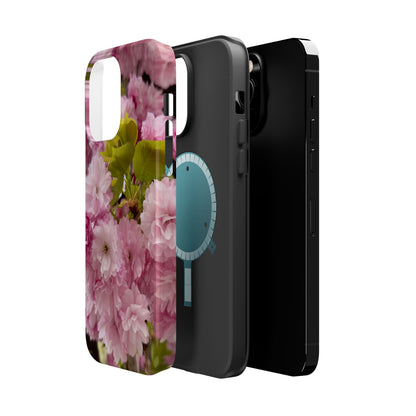 Cherry Blossoms Magnetic Floral Phone Cases, Impact-Resistant Phone Covers, Pink Cherry Blossom Cases, Unique Tech Accessories, Cute Gift for Her