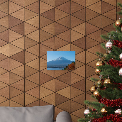 Mount Fuji Autumn Poster — Lake Kawaguchi Fall Foliage Wall Print, Japanese Landscape Décor