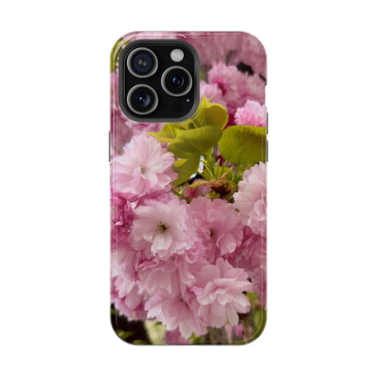 Cherry Blossoms Magnetic Floral Phone Cases, Impact-Resistant Phone Covers, Pink Cherry Blossom Cases, Unique Tech Accessories, Cute Gift for Her
