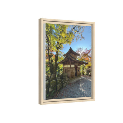 Traditional Japanese Garden Temple Framed Canvas Print — Serene Architecture Wall Art