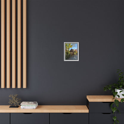 Traditional Japanese Garden Temple Framed Canvas Print — Serene Architecture Wall Art