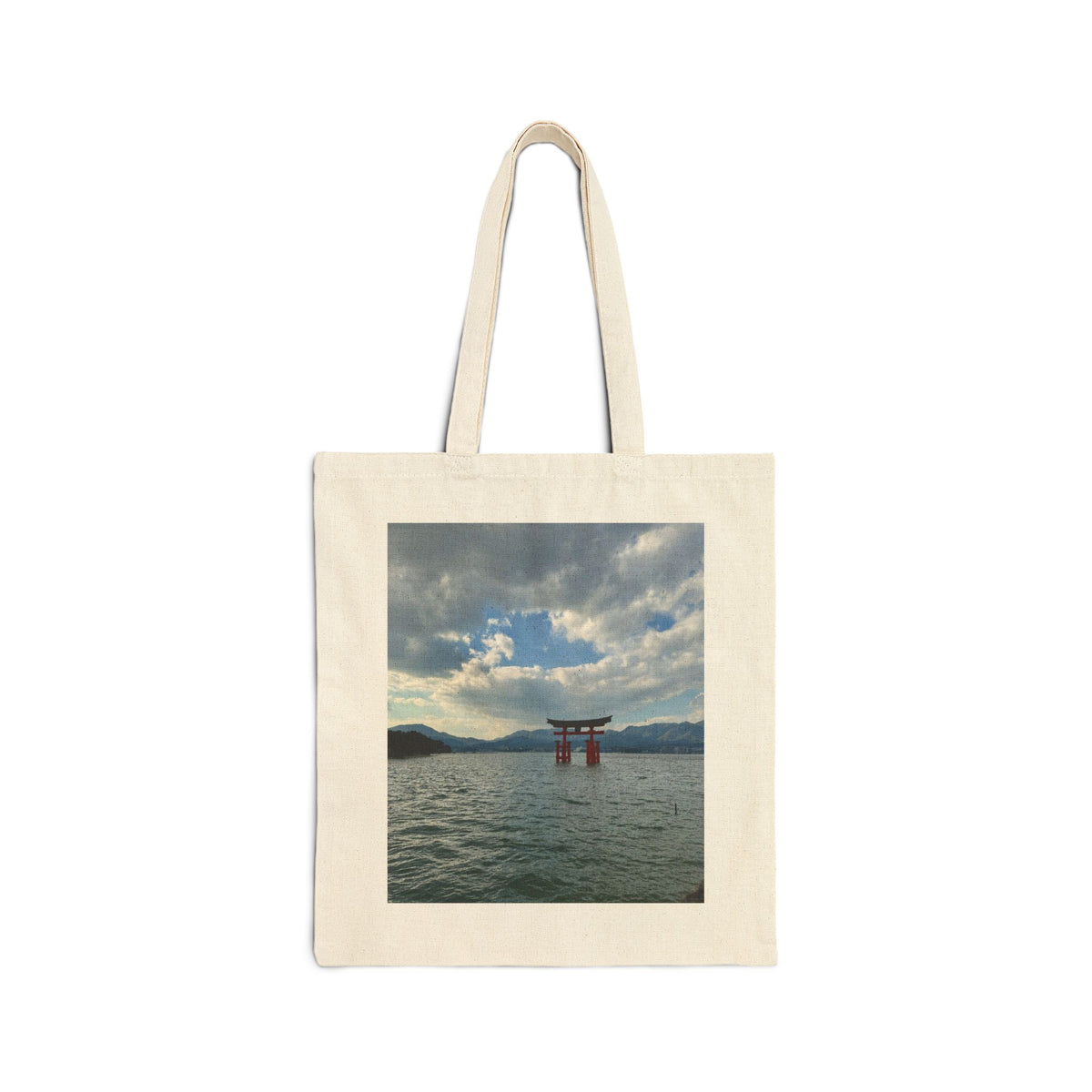 Itsukushima Floating Torii Gate Tote Bag — Miyajima Japan, Japanese Zen Shrine Canvas Market Tote