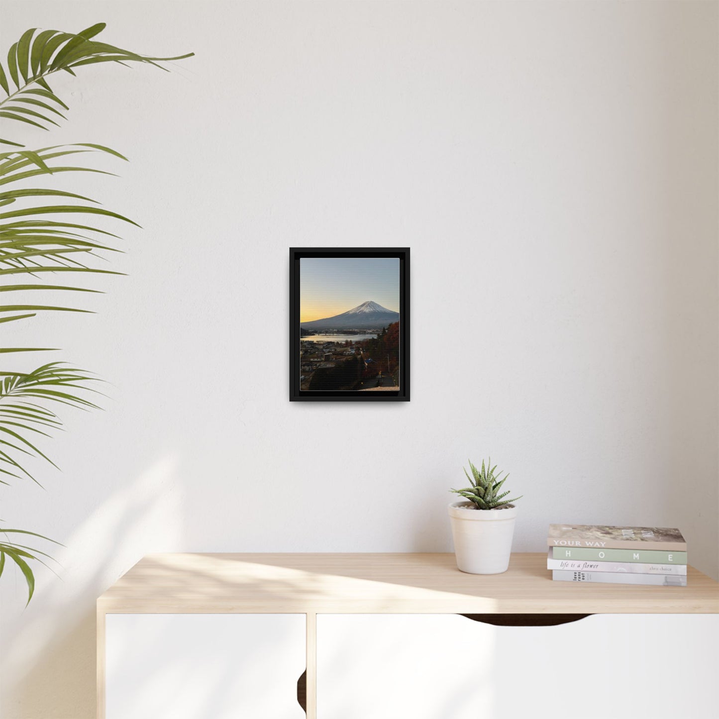 Mount Fuji at Sunset Framed Canvas Print — Japanese Landscape Wall Art