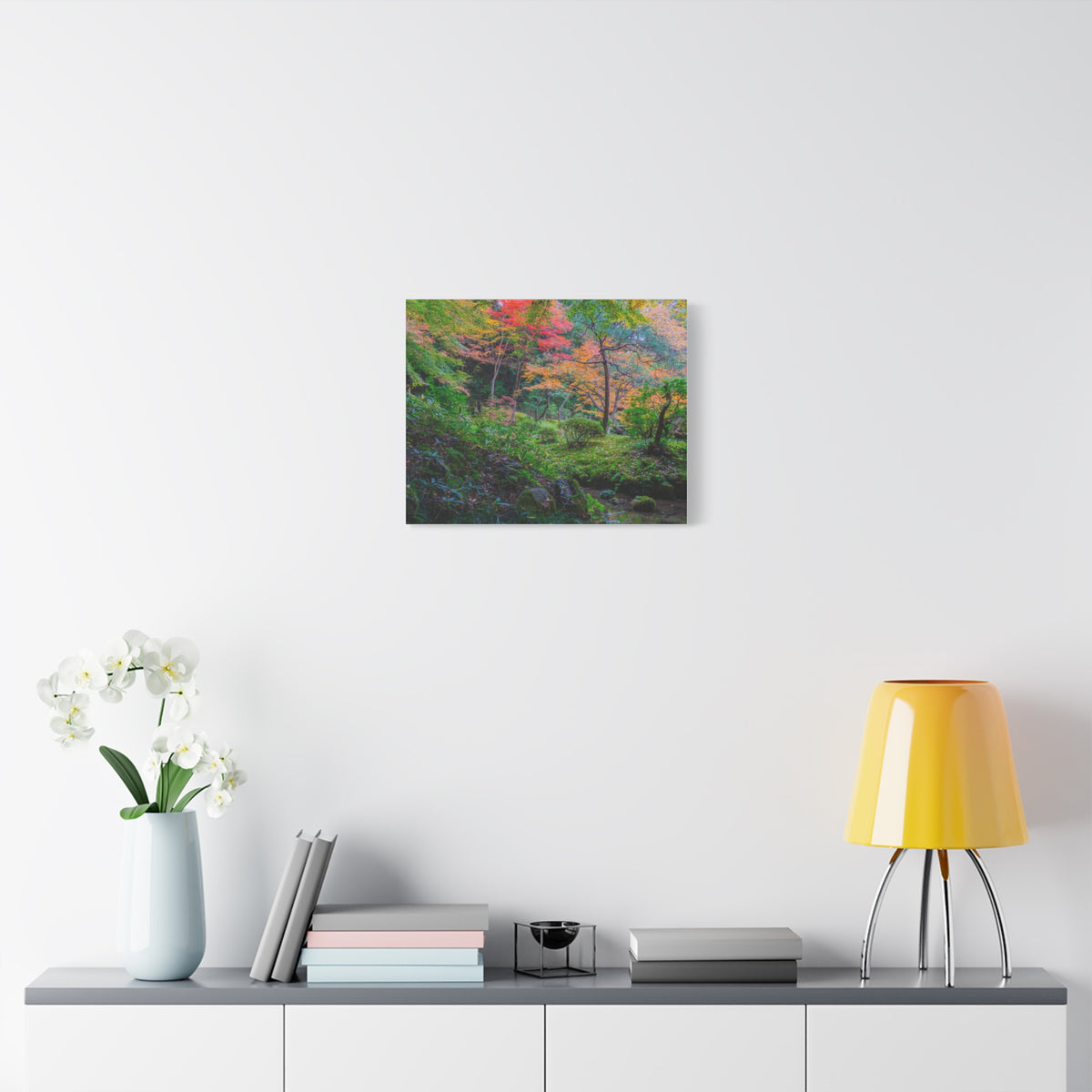 Nanzen-ji Autumn Stream Canvas — Kyoto Maple Garden & Moss Wall Art, Japan