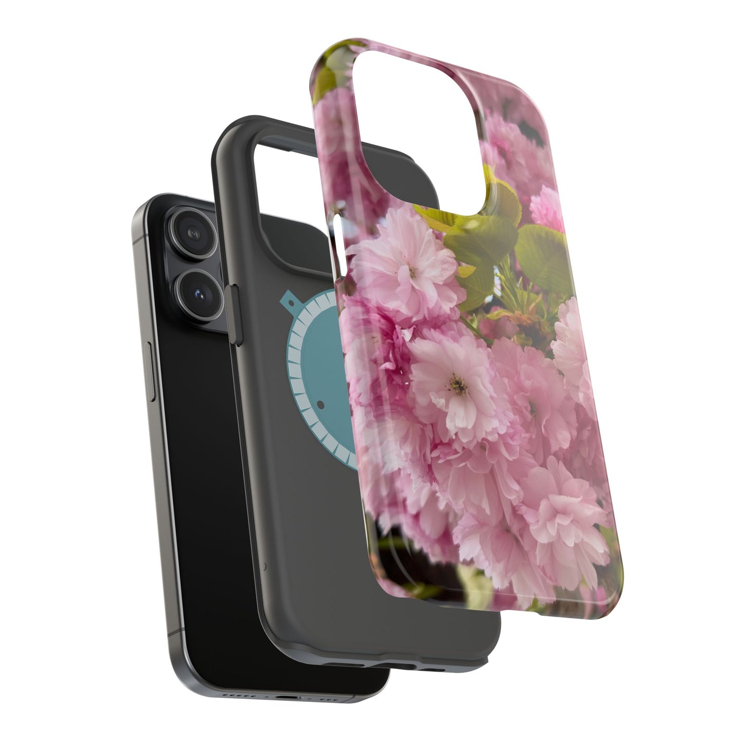 Cherry Blossoms Magnetic Floral Phone Cases, Impact-Resistant Phone Covers, Pink Cherry Blossom Cases, Unique Tech Accessories, Cute Gift for Her