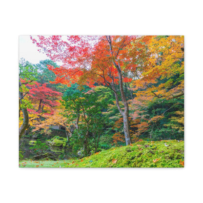 Nanzen-ji Garden Autumn Canvas — Kyoto Maple & Moss Zen Wall Art, Japan
