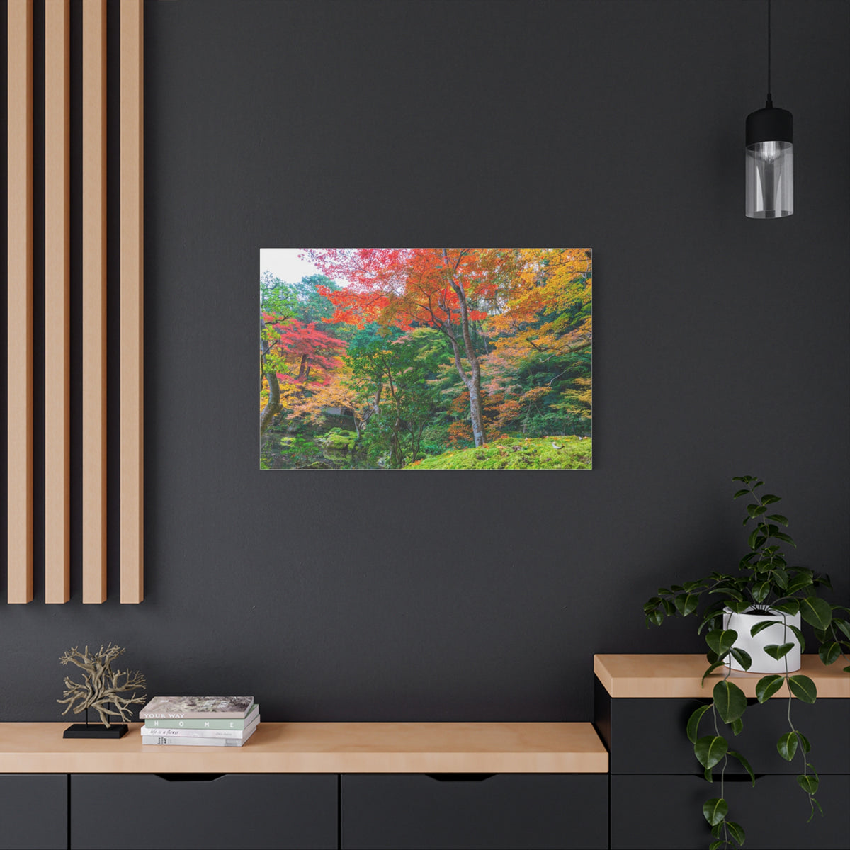 Nanzen-ji Garden Autumn Canvas — Kyoto Maple & Moss Zen Wall Art, Japan
