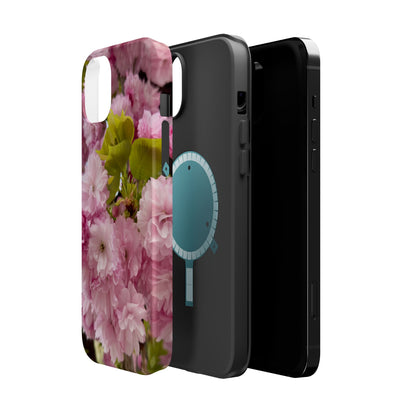 Cherry Blossoms Magnetic Floral Phone Cases, Impact-Resistant Phone Covers, Pink Cherry Blossom Cases, Unique Tech Accessories, Cute Gift for Her