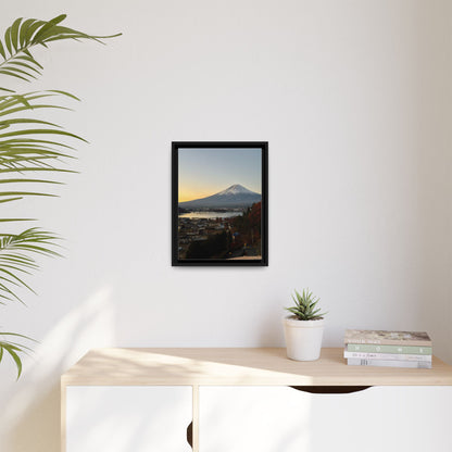 Mount Fuji at Sunset Framed Canvas Print — Japanese Landscape Wall Art
