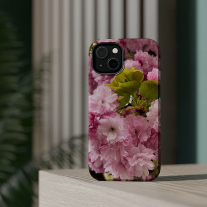 Cherry Blossoms Magnetic Floral Phone Cases, Impact-Resistant Phone Covers, Pink Cherry Blossom Cases, Unique Tech Accessories, Cute Gift for Her