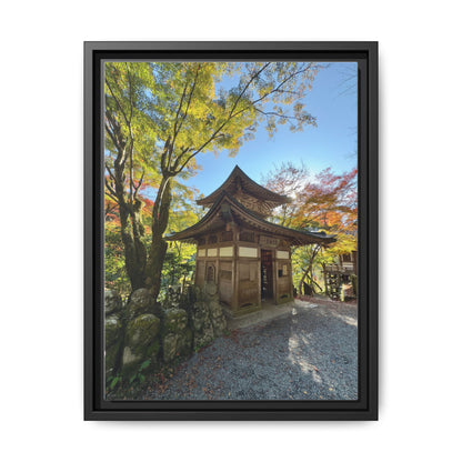 Traditional Japanese Garden Temple Framed Canvas Print — Serene Architecture Wall Art