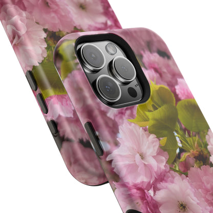 Cherry Blossoms Magnetic Floral Phone Cases, Impact-Resistant Phone Covers, Pink Cherry Blossom Cases, Unique Tech Accessories, Cute Gift for Her