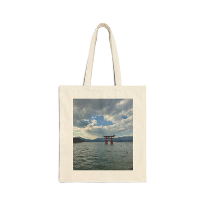 Itsukushima Floating Torii Gate Tote Bag — Miyajima Japan, Japanese Zen Shrine Canvas Market Tote