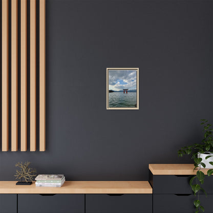 Miyajima Torii Gate Framed Canvas Print — Serene Japanese Coastal Wall Art