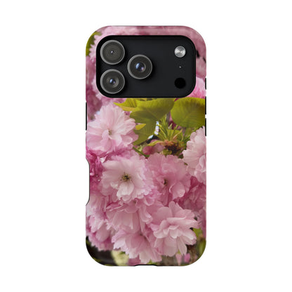 Cherry Blossoms Magnetic Floral Phone Cases, Impact-Resistant Phone Covers, Pink Cherry Blossom Cases, Unique Tech Accessories, Cute Gift for Her