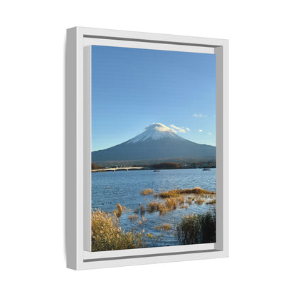 Mount Fuji Lake Framed Canvas Print — Japanese Landscape Wall Art