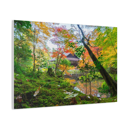 Nanzen-ji Moss Garden Autumn Canvas — Kyoto Maple Forest Zen Wall Art, Japan